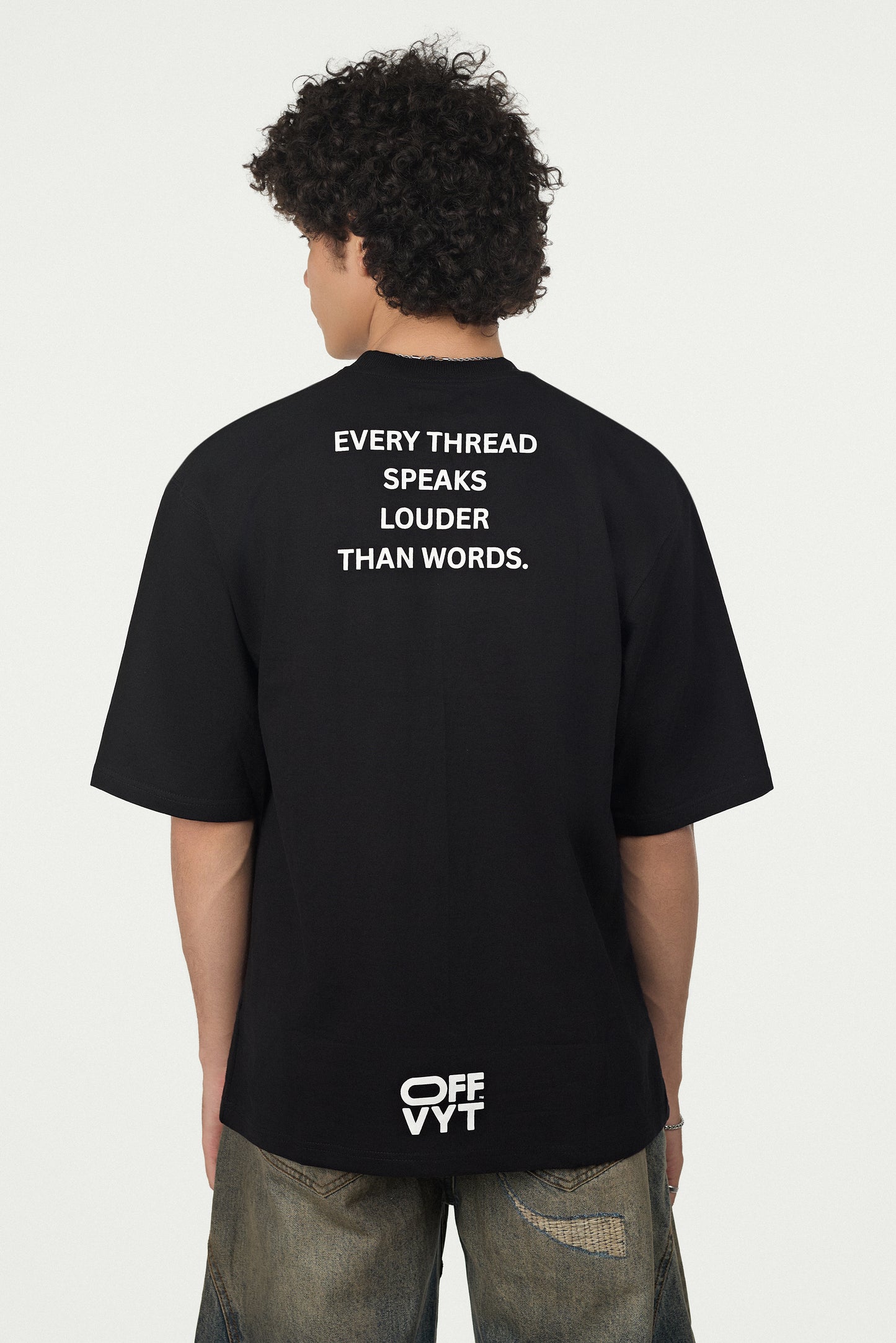 OFFVYT Vibrant-Stroke Oversized Tee