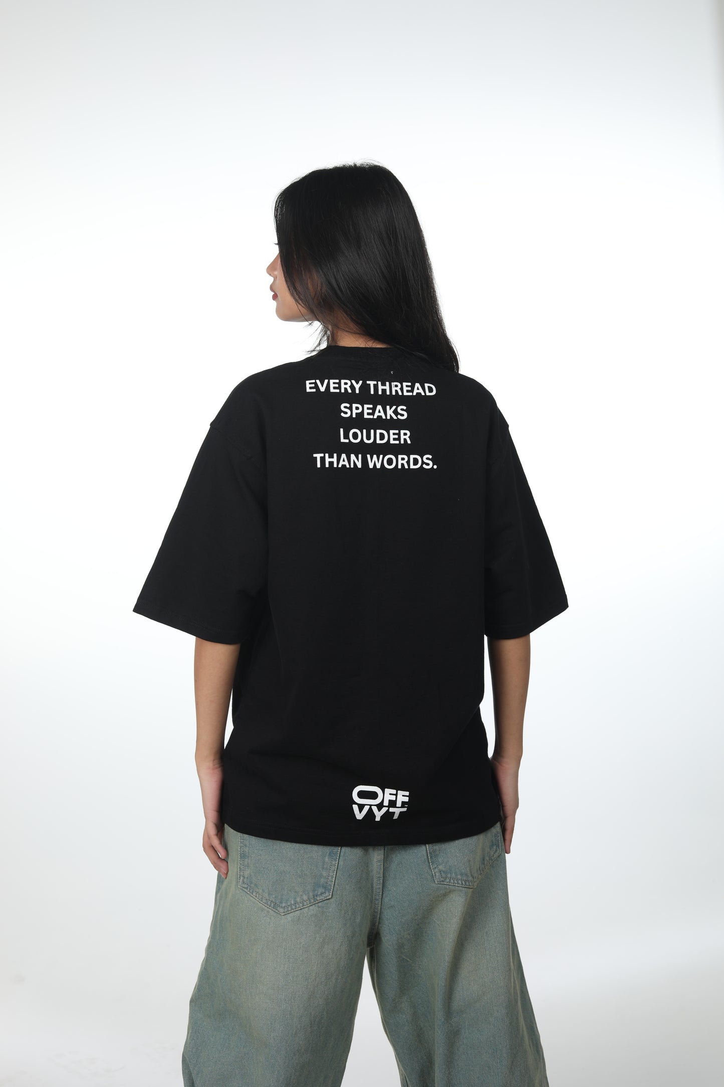 OFFVYT Vibrant-Stroke Oversized Tee